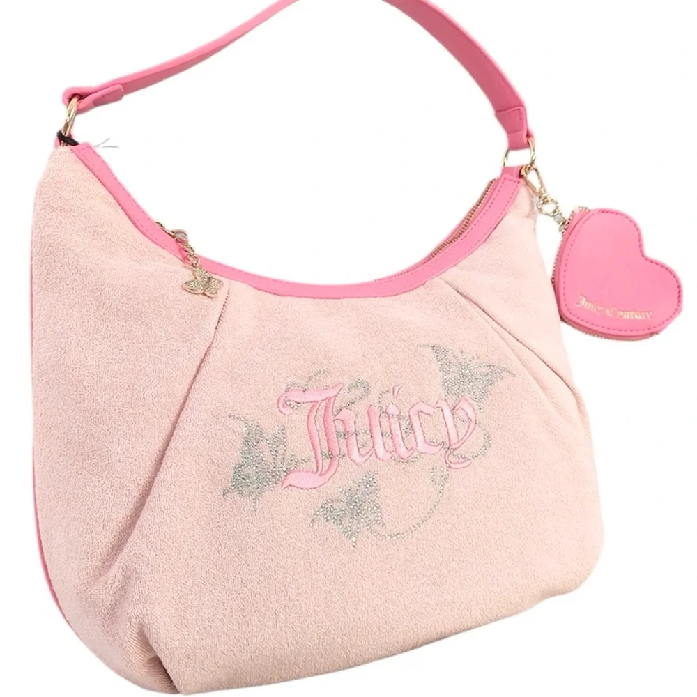 Juicy Couture Pink Winging it Butterfly HOBO Shoulder Bag with Coin Purse NWT$90
